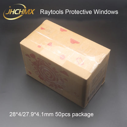 JHCHMX 50pcs/lot Raytools Laser Protective Lens/Glass 1064nm 28*4/27.9*4.1mm For Raytools Bodor Fiber Laser Cutting Machine