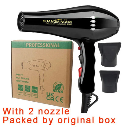 Real 2200W Professional Powerful Hair Dryer Fast Heating Hot And Cold Adjustment Ionic Air Blow Dryer For Hair Salon Use