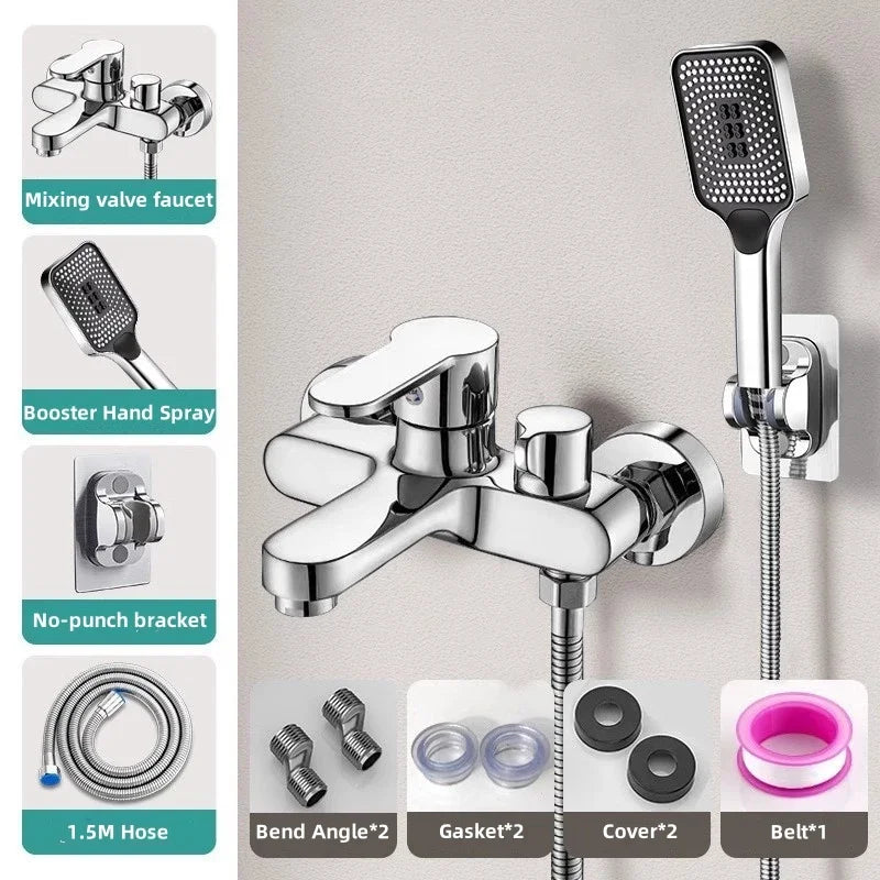 Bathroom Shower Faucet Mixing Valve Shower Shower Set Bathroom Bathtub Mixing Switch Triple Hot and Cold Faucet