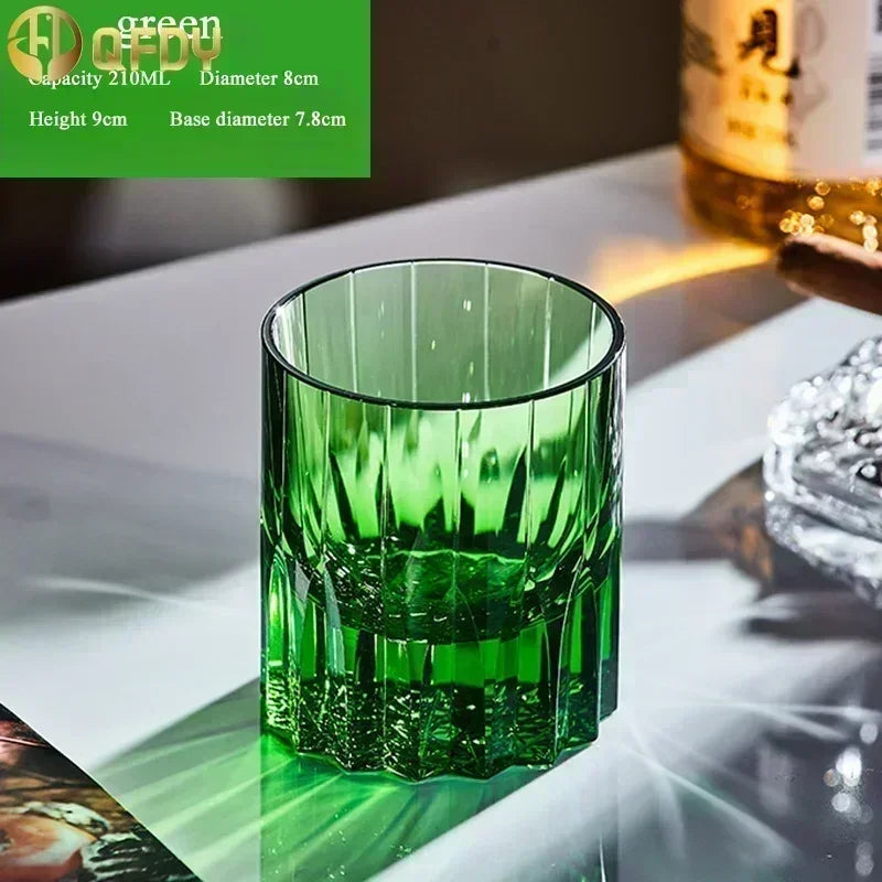 Hand-carved Light Luxury Premium Star Mang Glass Beer tumbler Home Wine Glass Engraved Thick Whiskey Glass Crystal cup