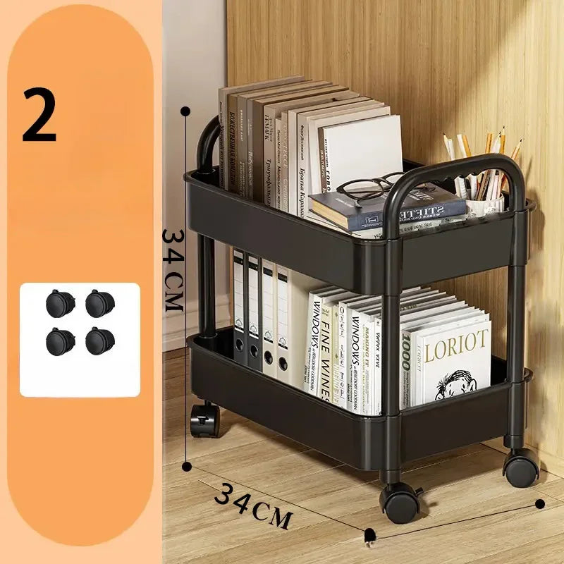 Hot Household Multi-layer Small Cart Storage Rack Floor To Floor Kitchen Bedroom Bathroom Storage Rack Storage Rack With Wheels