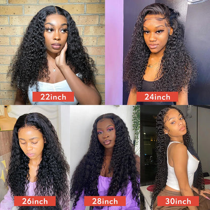 13x4 Kinky Curly Lace Front Human Hair Wigs For Women 100% Brazilian HD Deep Wave Frontal Wig Water Curly Human Hair Wig Sale