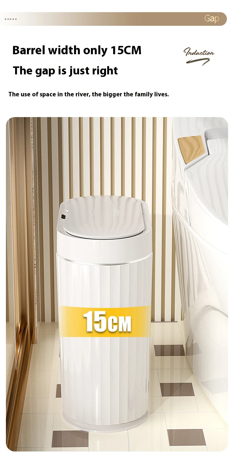 9L/7L Automatic Smart Sensor Garbage Bin Household Electronic Smart Trash Can Toilet Waste Garbage Can for Kitchen Bathroom