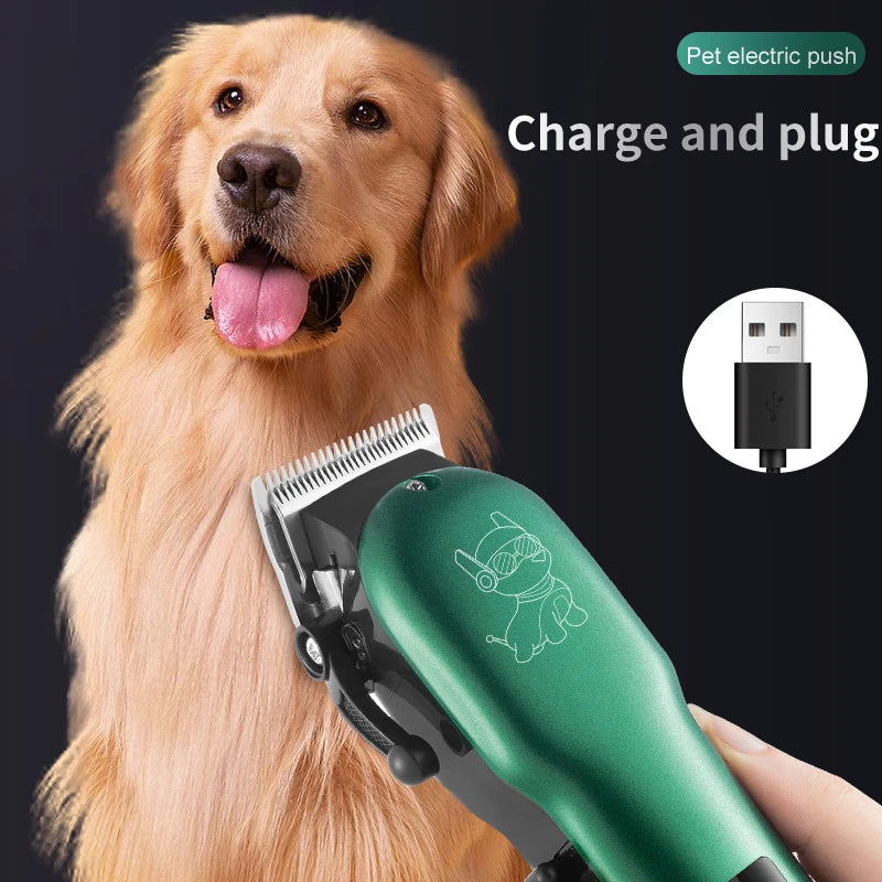 Professional Dog Hair Clipper All Metal Rechargeable Pet Trimmer Cat Shaver Cutting Machine Puppy Grooming Haircut Low Noice