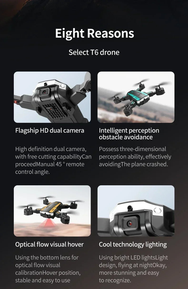 Xiaomi MIJIA T6 Drone 8K Profesional 4K HD GPS Camera Obstacle Avoidance Aerial Photography Optical Flow Foldable Quadcopter 1KM