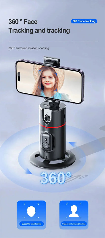 Wireless 360° Rotation Gimbal Smartphone Stabilizer Facial Tracking Selfie Stick Desktop Face Tracking Tripod for Mobile Video