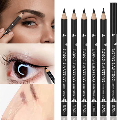 6pcs Eyebrow Eyeliner Pencils Makeup Pen Black Waterproof Eye Brow Pencil Long-lasting Nice Color Eye Brow Gel Pen Makeup Tools