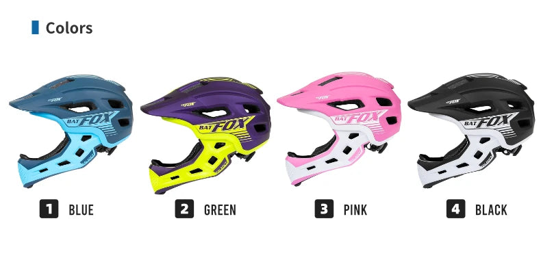 BATFOX bicycle helmet for children Full Face Motocross helmet MTB Detachable Mountain Bike Helmet child Moto cross helmet