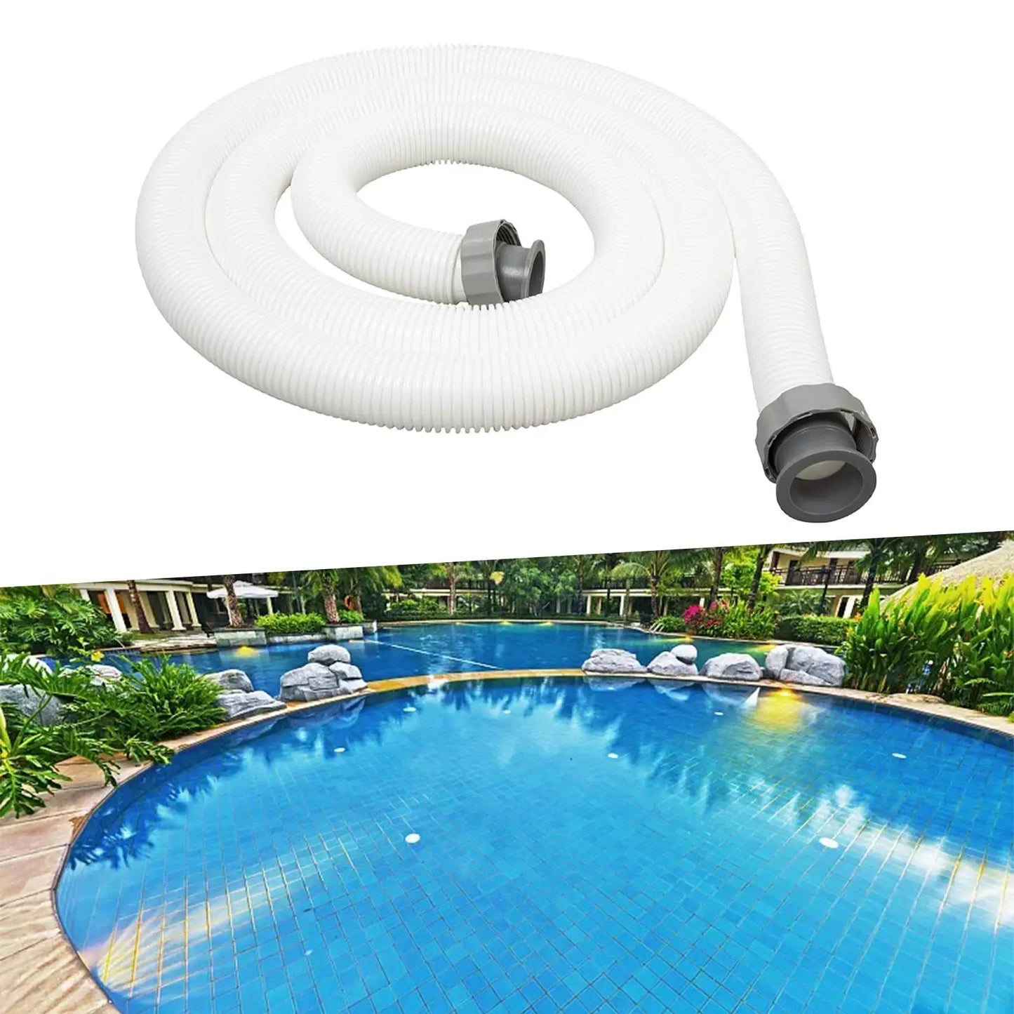 Swimming Pool Hose Replacement Part Multipurpose Pool Accessories Lightweight Pool Pump Hose 38mm Swimming Pool Pipe 1.5M Long