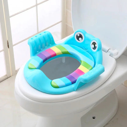 Children's Toilet Seat, Toddler Auxiliary Toilet Training, Cushioned Toilet, Hand-held Thickened And Comfortable Baby Toilet Sea