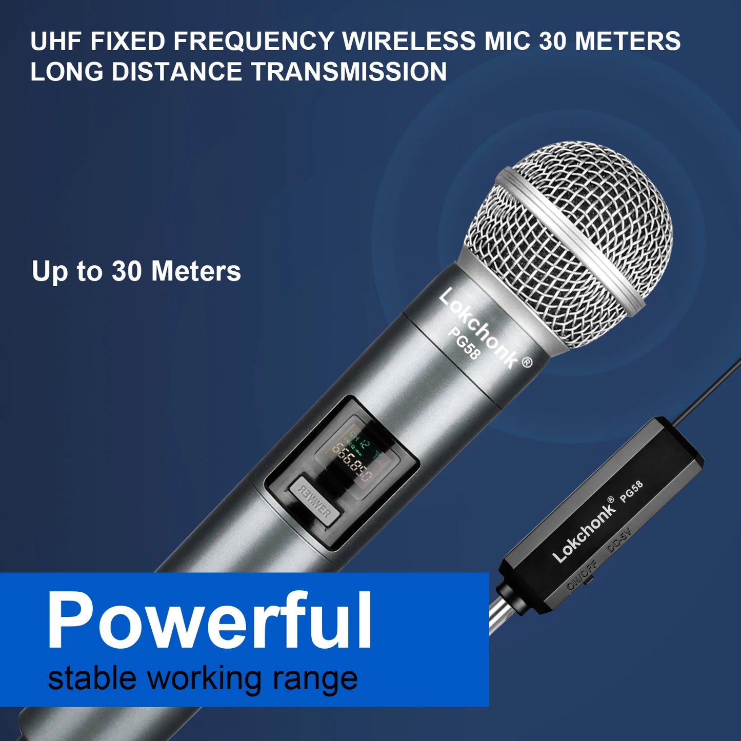 PG58 Professional Wireless Microphone 2 Channels UHF Fixed Frequency Handheld Mic Micphone For Party Karaoke Church Show Meeting