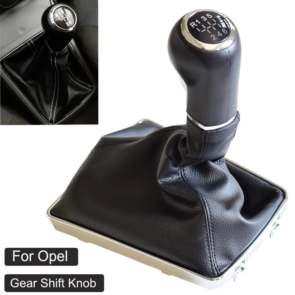 Fit For VAUXHALL OPEL ASTRA III H 1.6 2004-2010 Manual 5 6 Speed Gear Stick Lever Knob Shifter With Leather Dust-Proof Cover