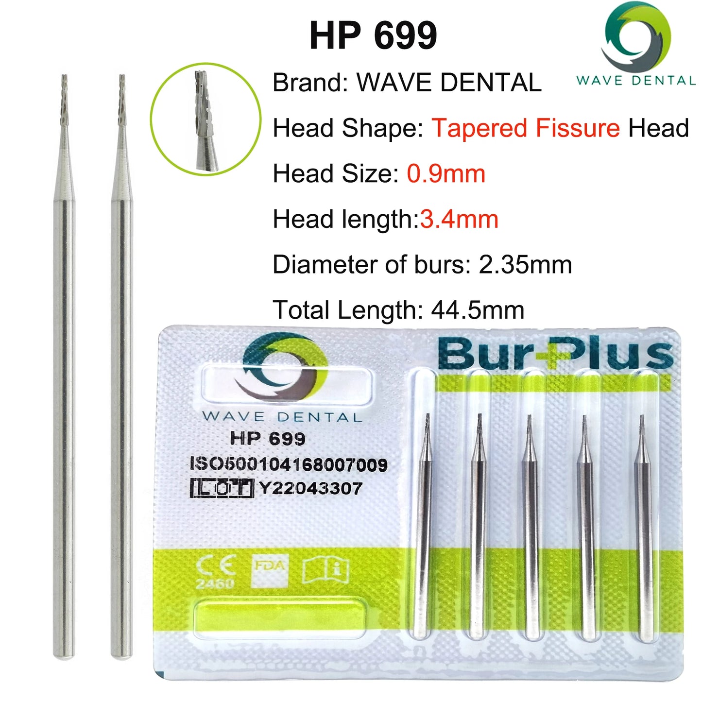 WAVE Dental Burs Tungsten Carbide Bur Dentistry Drills Bits Dental Strawberries HP Cutter Dentist Tools