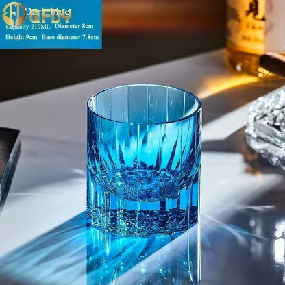 Hand-carved Light Luxury Premium Star Mang Glass Beer tumbler Home Wine Glass Engraved Thick Whiskey Glass Crystal cup