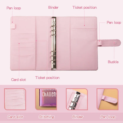 100 Envelope Challenge Binder Save Savings Challenges Loose-Leaf Binder Budget Binder with Cash Envelopes Money Organizer System