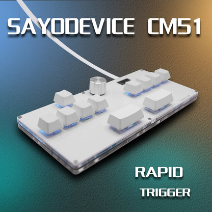 CM51 SayoDevice OSU DJ MAX OUTEMU/Gateron Switches Rapid Trigger Magnetic Switches Keyboard With Knob Screen Copy Paste Shotcut