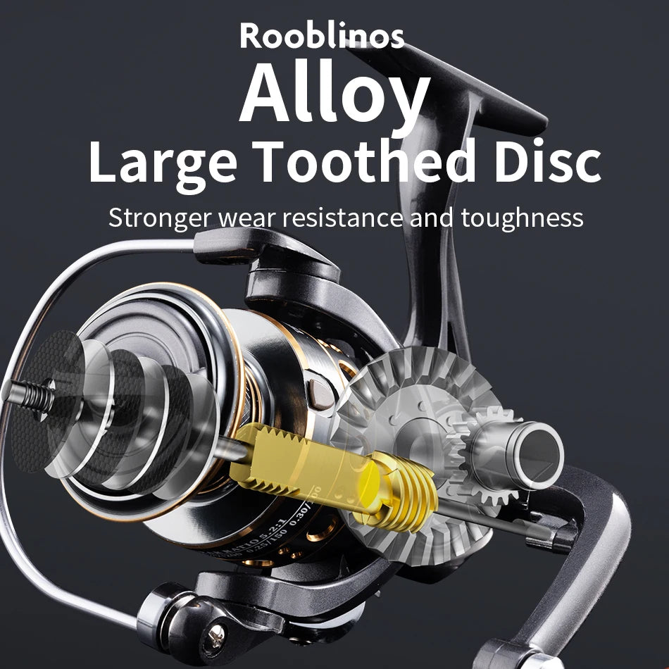 Rooblinos BK 2000-7000 Spining Reels Saltwater Freshwater Fishing Reel Ultralight Metal Frame Smooth And Tough High Speed Reels