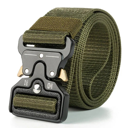 Red Ears Plastic buckle tactical belt men's multifunctional military fan canvas belt outdoor faux nylon training waist belt