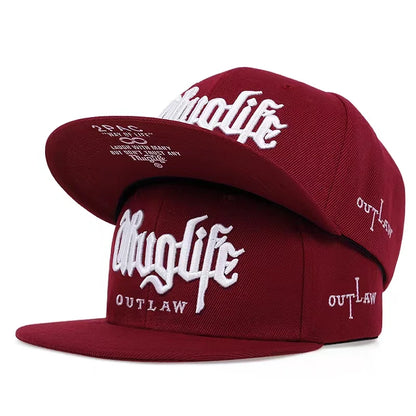 1 Pcs Fashion Fastball CAP Thuglife Embroidery Hiphop Baseball Cap Snapback Hat Adult Outdoor Casual Sun Casual Bone Adjustable