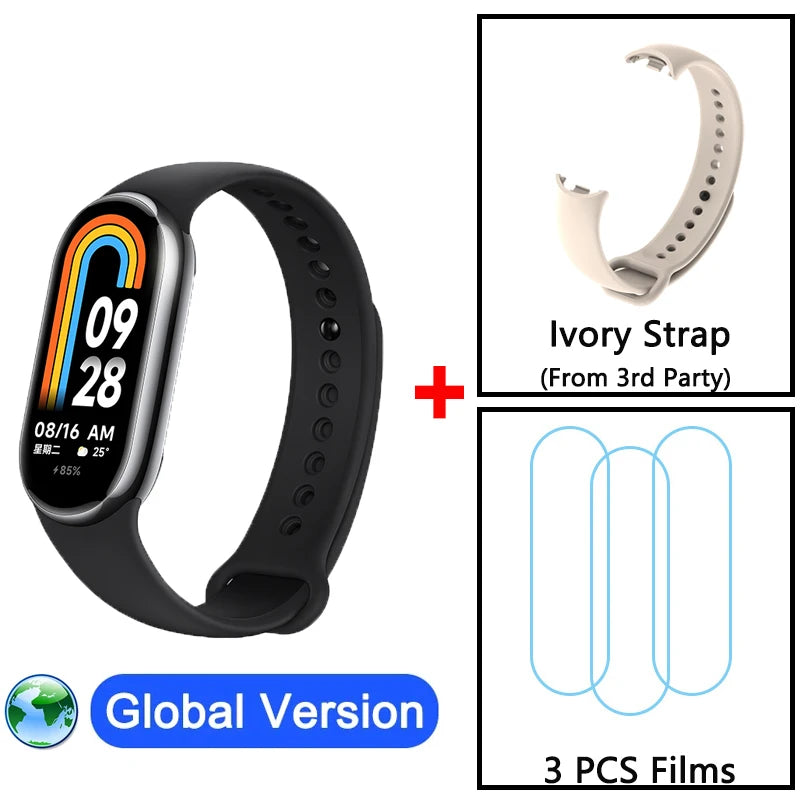 Global Version Xiaomi Mi Smart Band 8 Blood Oxygen 1.62'' AMOLED Display Fitness Tracker Smart Bracelet Wristband MIBand Fashion