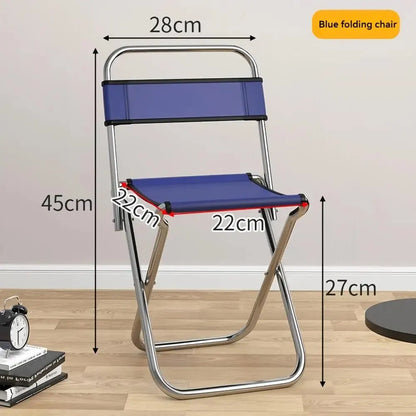 Portable Folding Small Stool Backrest Small Chair Fishing Stool Outdoor Lightweight Folding Stool Small Mazar