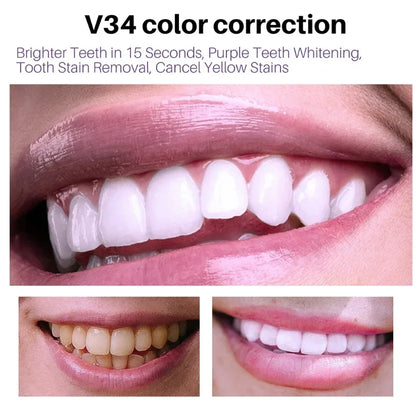 V34 Mousse Toothpaste Teeth Whitening Removing Yellow Teeth Cleaning Tooth Stain Oral Fresh Tooth Care Product Beauty Health ﻿