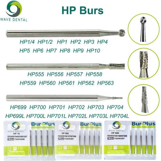 WAVE Dental Burs Tungsten Carbide Bur Dentistry Drills Bits Dental Strawberries HP Cutter Dentist Tools