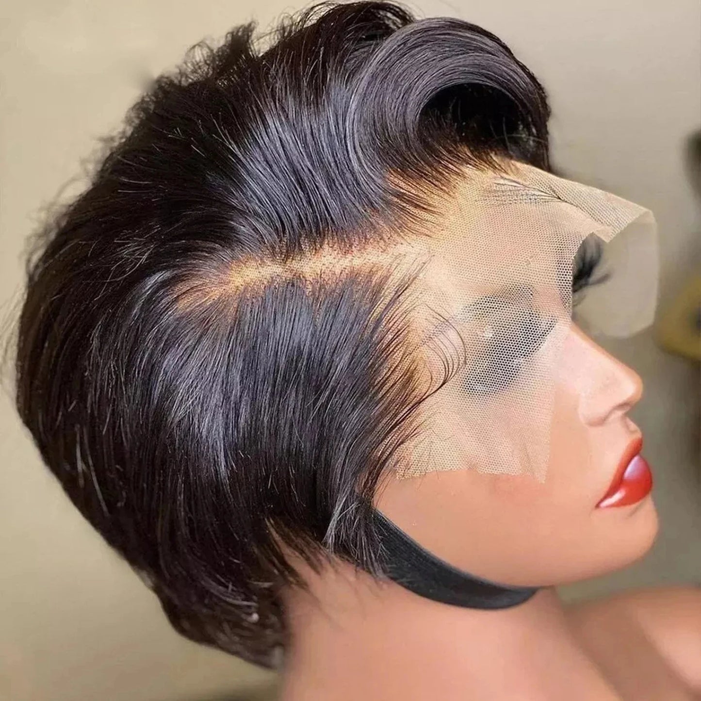 Short Bob Wig Pixie Cut Wig Straight Human Hair Wigs 13x4 Transparent Lace Fronta Wig For Women Highlight Straight Pixie Cut Wig