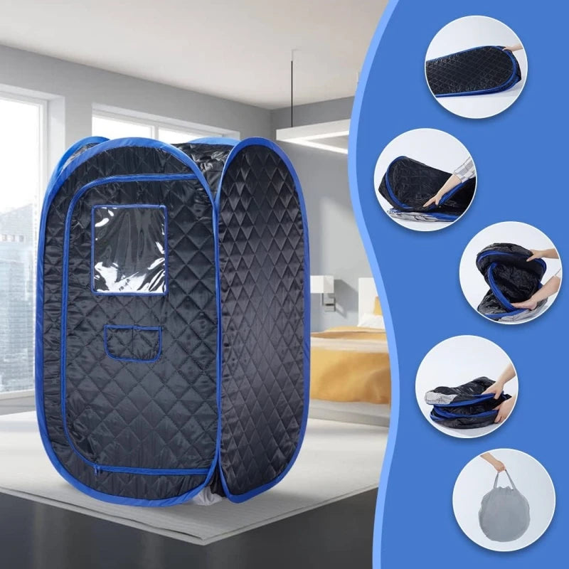 Portable Steam Sauna Full Body Personal Home Spa Foldable Saunas Tent with 3L & 1000W Steam Generator