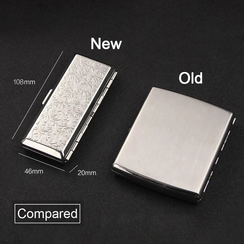 Female Embossed Slim Cigarette Case, Portable, Sealed, Waterproof, Smoking Accessories with Gifts Box, 10-14Pcs