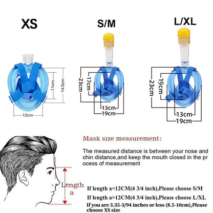 Professional Snorkeling Diving Mask Underwater Scuba Full Face Snorkel Mask Anti Fog Goggles for Kids Adult Swimming Equipment