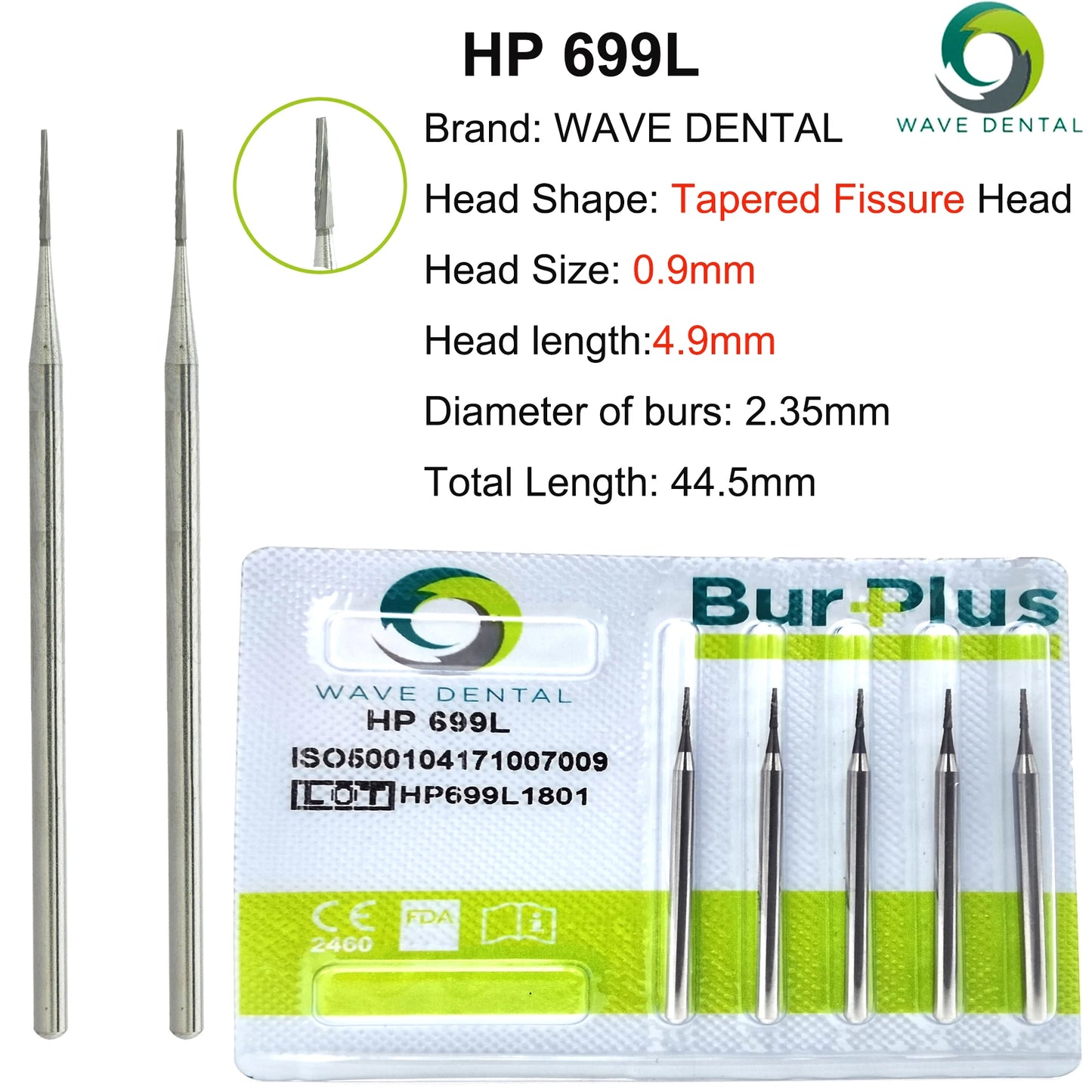 WAVE Dental Burs Tungsten Carbide Bur Dentistry Drills Bits Dental Strawberries HP Cutter Dentist Tools