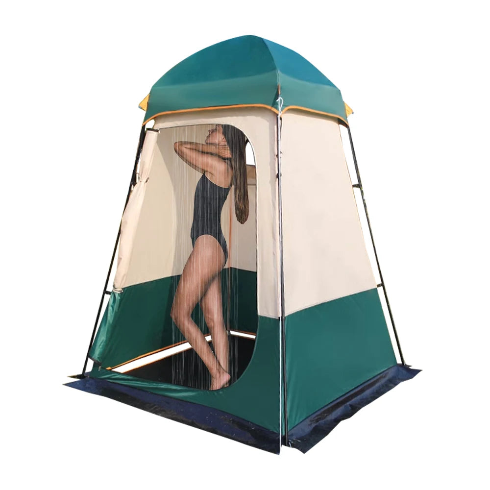 Portable Outdoor Privacy Shower Tent Double-Layer Sun Shelter for Camping Dressing Changing Room Toilet Hiking Fishing Picnic