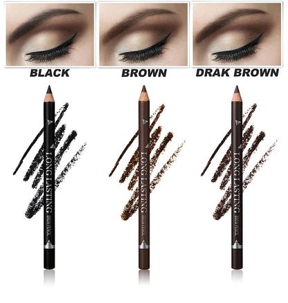 6pcs Eyebrow Eyeliner Pencils Makeup Pen Black Waterproof Eye Brow Pencil Long-lasting Nice Color Eye Brow Gel Pen Makeup Tools