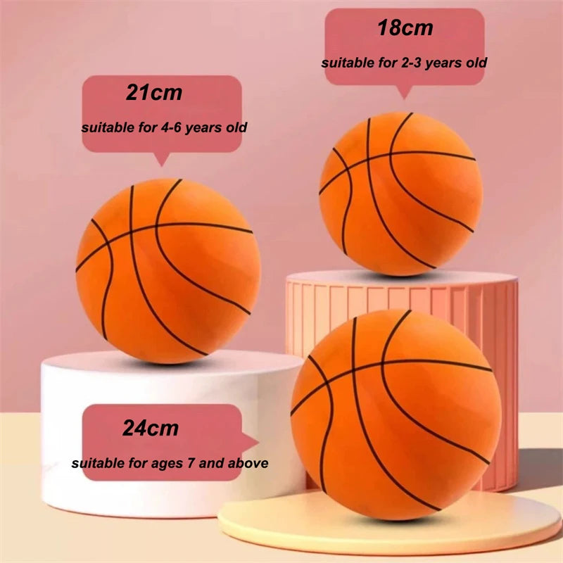 Indoor Silent Basketball Soft And High Elastic PU Foam Mute Ball No Noise Sports Ball Density Ball Children Sports Toy Games