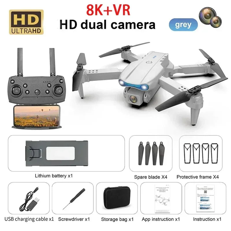 New E99 8K HD Camera Remote Control Drones Foldable Quadcopter Optical Flow Positioning Aerial Photography Remote Control Dron