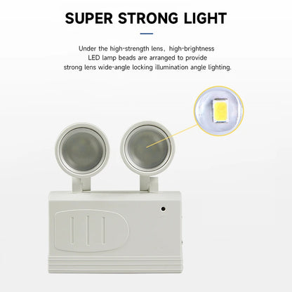 LED Double Head Fire Emergency Light Adjustable Wall-mounted Emergency Lamps Bright Rechargeable Outdoor Camping Lantern