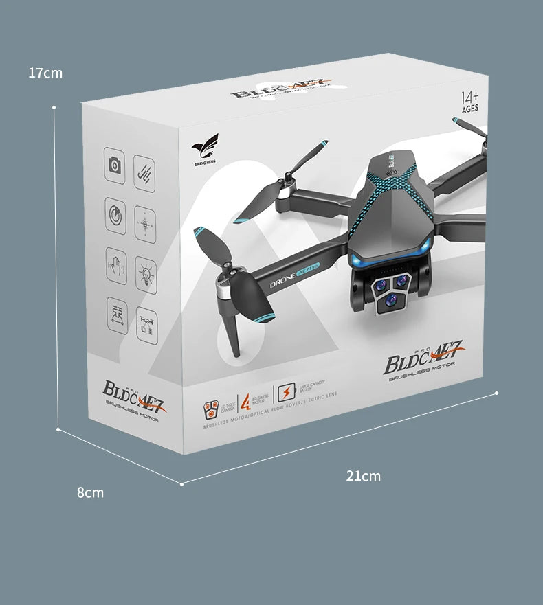 2024 New AE7 Drone 8K Three Camera Intelligent Obstacle Avoidance Optical Flow Positioning Four Axis aerial photography aircraft