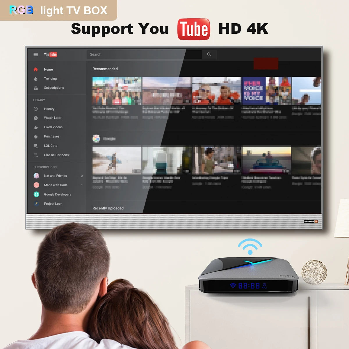 A95X Smart TV BOX  F3 Air 4K 2.4G/5G Dual Wifi RGB Light Amlogic S905X3 4GB 32GB 64GB  Android 9.0 Media Player Set Top TV Box