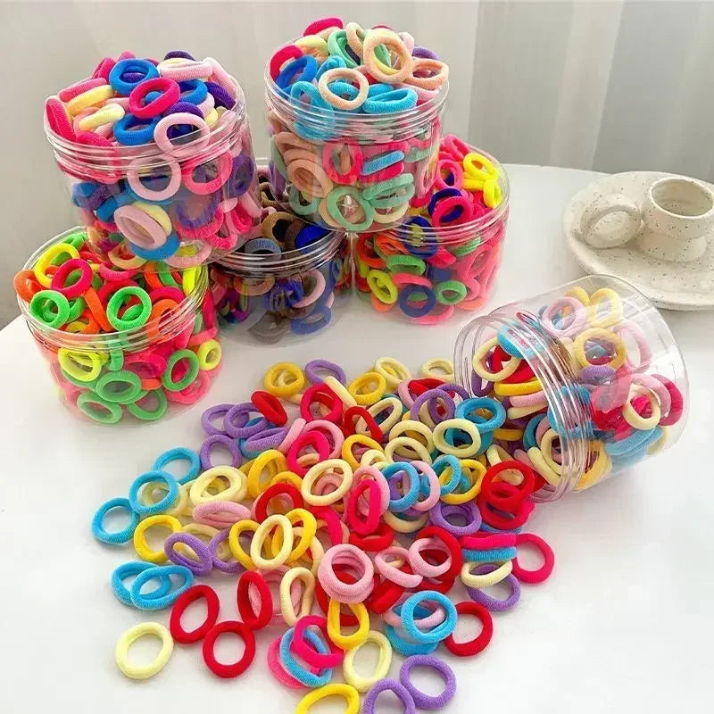 Women Girls Colorful Nylon Elastic Hair Bands Ponytail Hold Small Hair Tie Rubber Bands Scrunchie Fashion Kids Hair Accessories