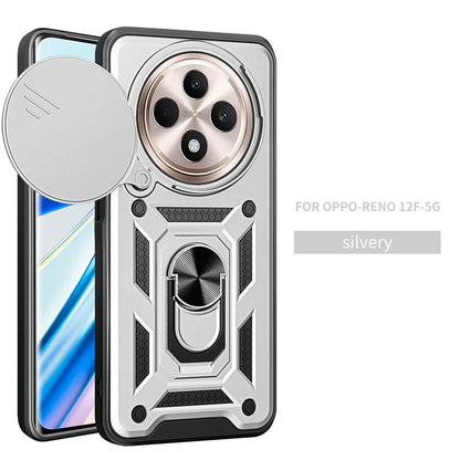 Reno12F 5G Case Matel Ring Armor Phone Case For Oppo Reno12 F 5G Magnetic Stand Holder Cover On Opo Orro Reno 12F 12 F F12 5G