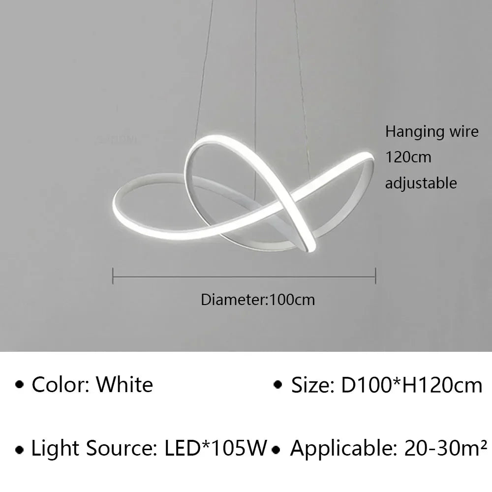 Modern LED Pendant Light Minimalist Chandelier for Dinning Room Kitchen Bar Restaurant Home Decor Led Lighting Remote Control