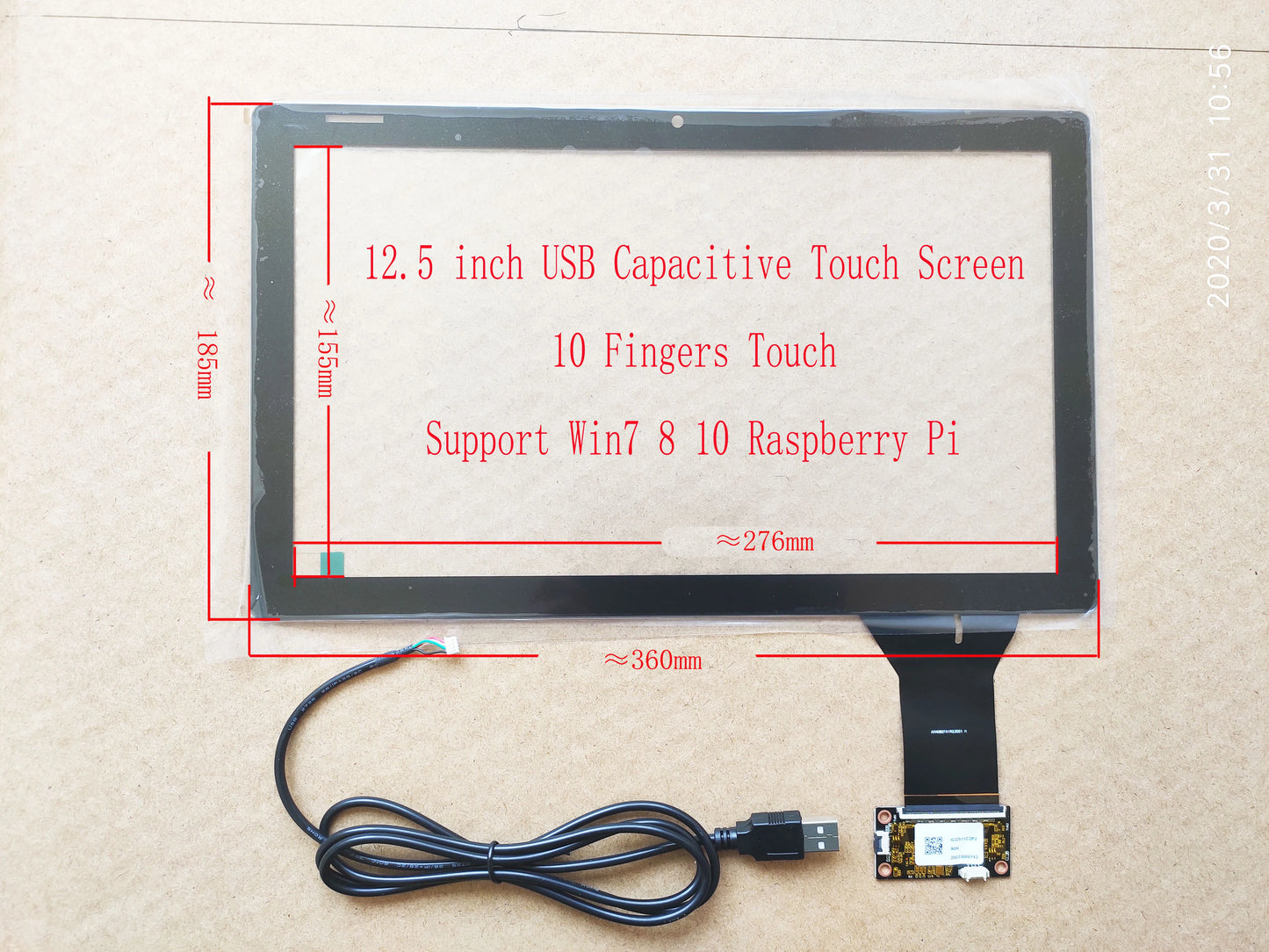 10.1/11.6/12.5/13.3/14/15.6/16 Inch USB Capacitive Touch Screen Sensor Digitizer Glass10Fingers Raspberry Pi Windows Hand Writer