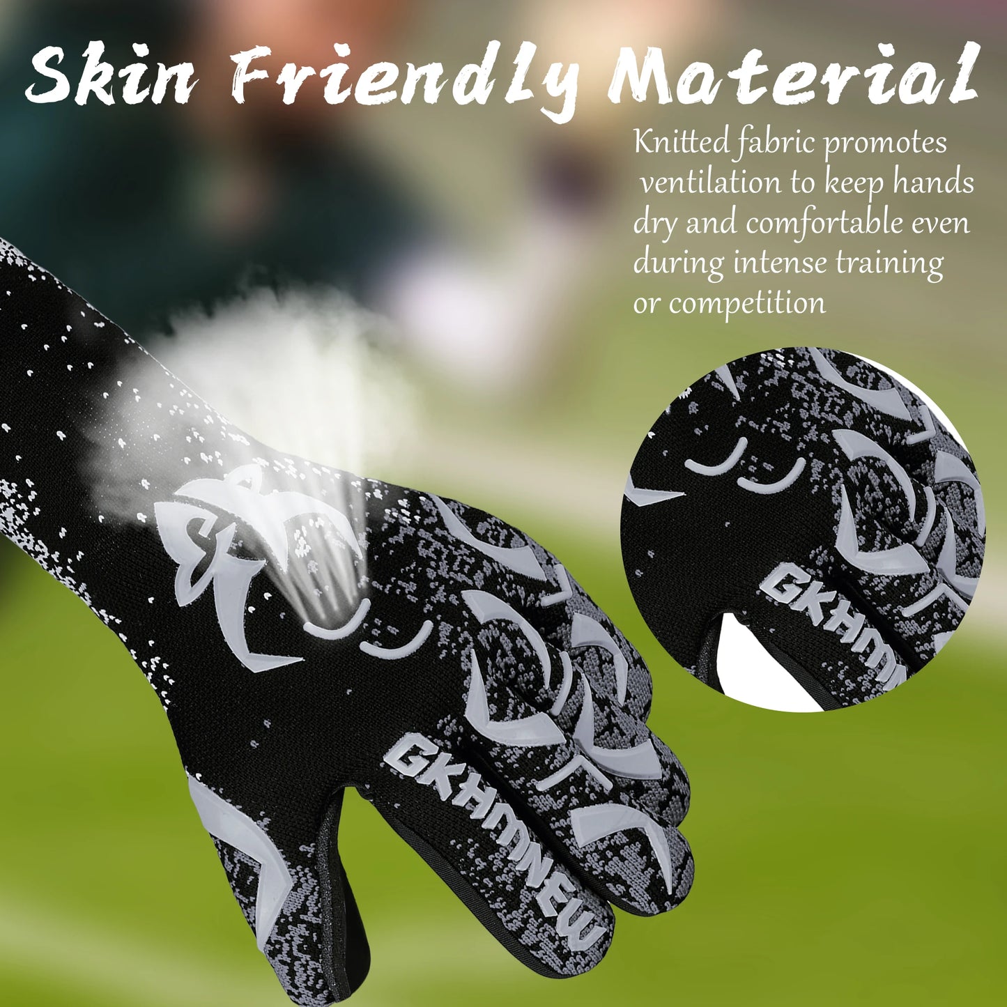 Soccer Goalie Gloves Youth Adults, 4+3mm Super Grip High Performance Goalkeeper Gloves, Breathable Soccer Gloves