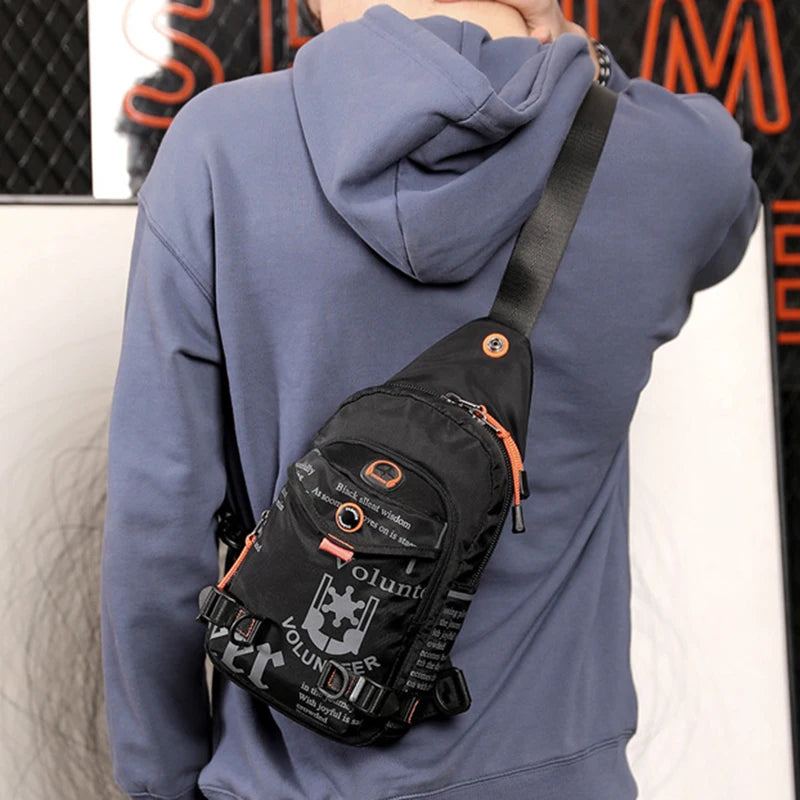 Men Shoulder Chest Pack Cross body Bag Mini Nylon Rucksack Waterproof Travel  Male Sling Backpack Messenger Side Bags