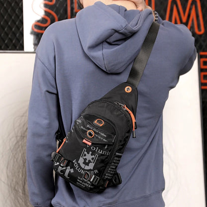 Men Shoulder Chest Pack Cross body Bag Mini Nylon Rucksack Waterproof Travel  Male Sling Backpack Messenger Side Bags