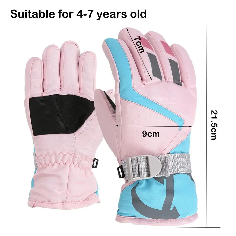 Boy Girls Ski Snowboard Windproof Gloves Children Kids Winter Snow Warm Gloves Waterproof Thicken Keep Warm Winter Must Gloves