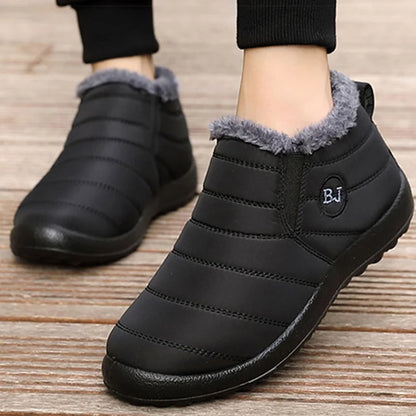 Women Boots Slip On Ankle Boots For 2024 Winter Shoes Women Snow Boots Keep Warm Fur Winter Botas Mujer Black Short Boot Female