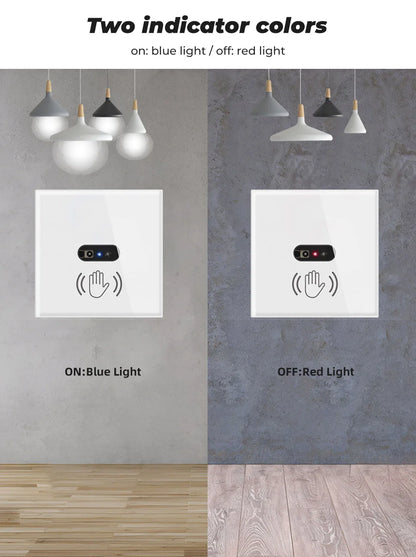 Infrare Wall Smart Light Switch IR Sensor No Need Touch EU Glass Screen Panel Switch Electrical Power On Off Lamp