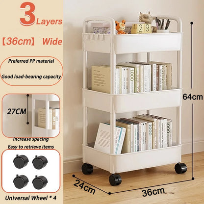 Mobile Storage Rack Trolley Kitchen Organizers And Storage Rack Household Bathroom Cart Multifunctional Multi Storey Bookshelf